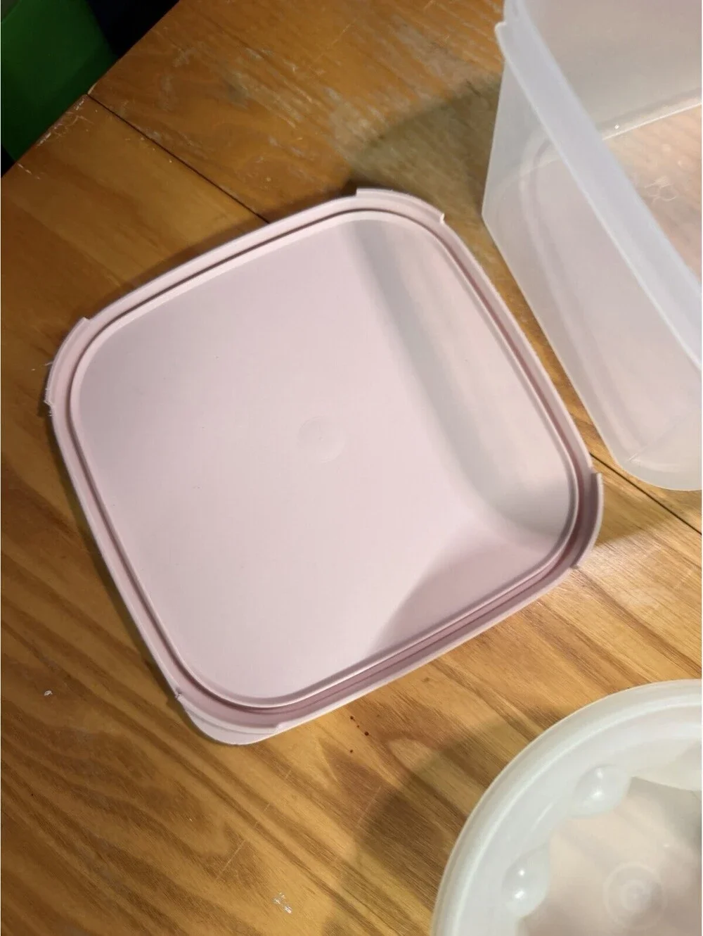 3 Tupperware Modular Mates Rectangular Jello Containers Pink lids VTG